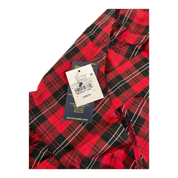 Polo Ralph Lauren Tartan Plaid Self Tie Dress Red Black Womens NEW $600 MSRP - Picture 7 of 10